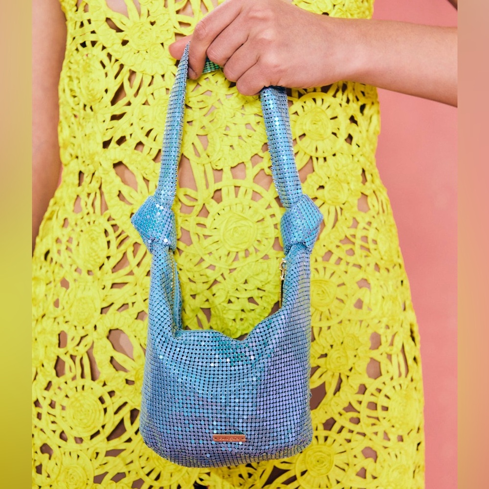 NWT Cult Gaia Gia Shoulder Bag - Pale Sky - Picture 2 of 11